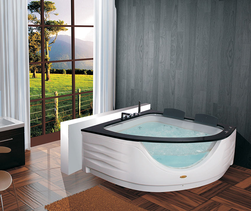 Perfect Corner Whirlpool Bathtub By Woven Gold